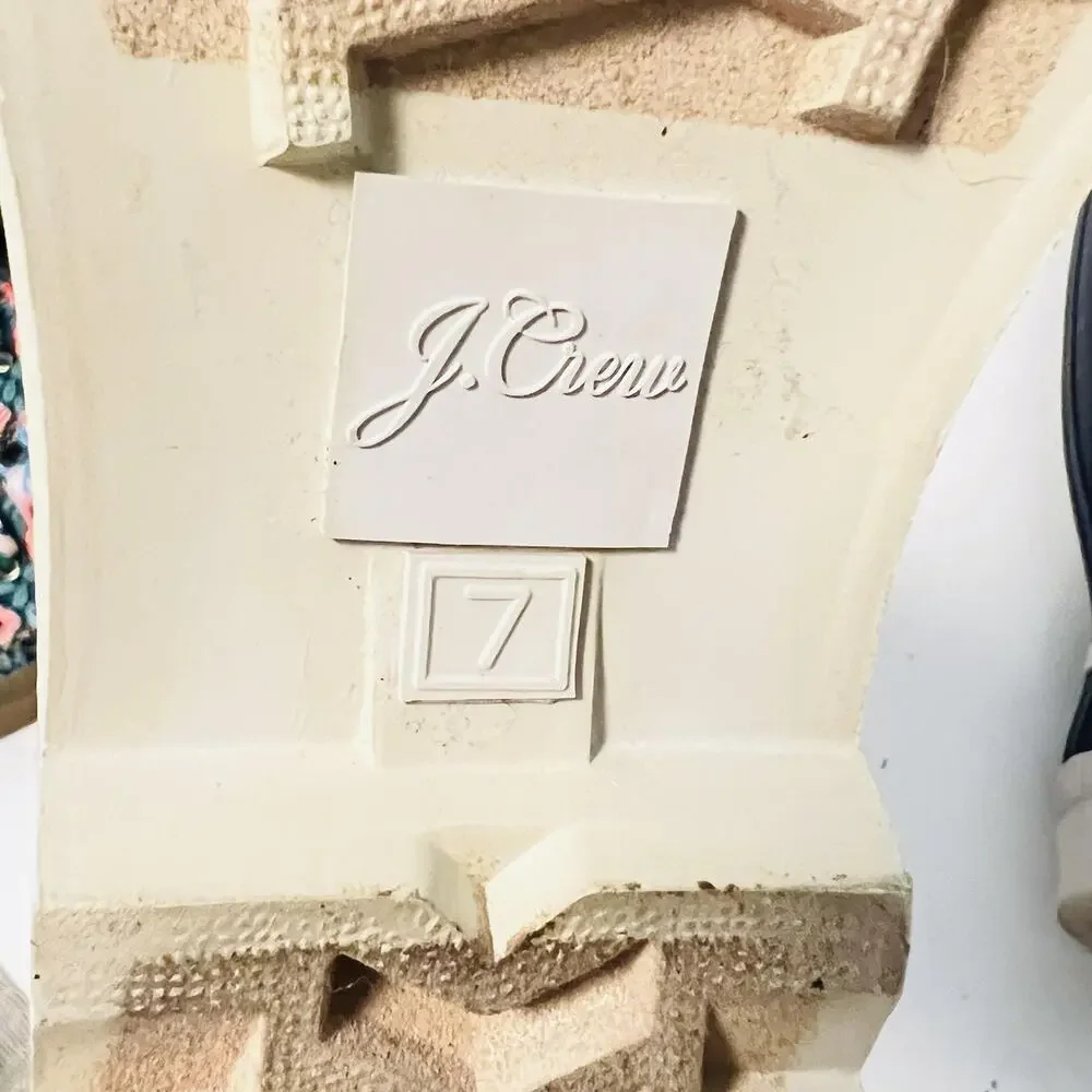 J.Crew Rain Boots Womens Size 7 Blue Rubber Knee High Pull On Waterproof BA185
